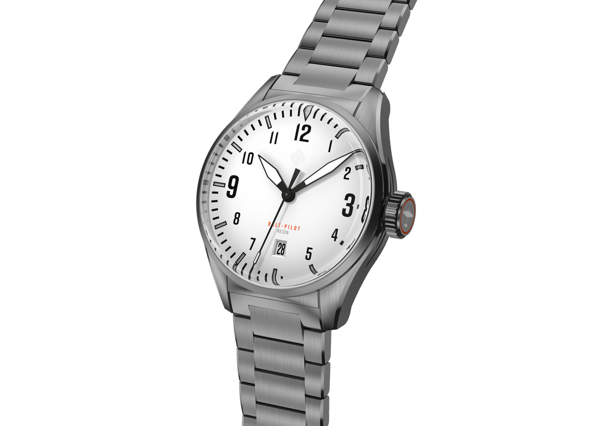 White dial pilot watch hot sale