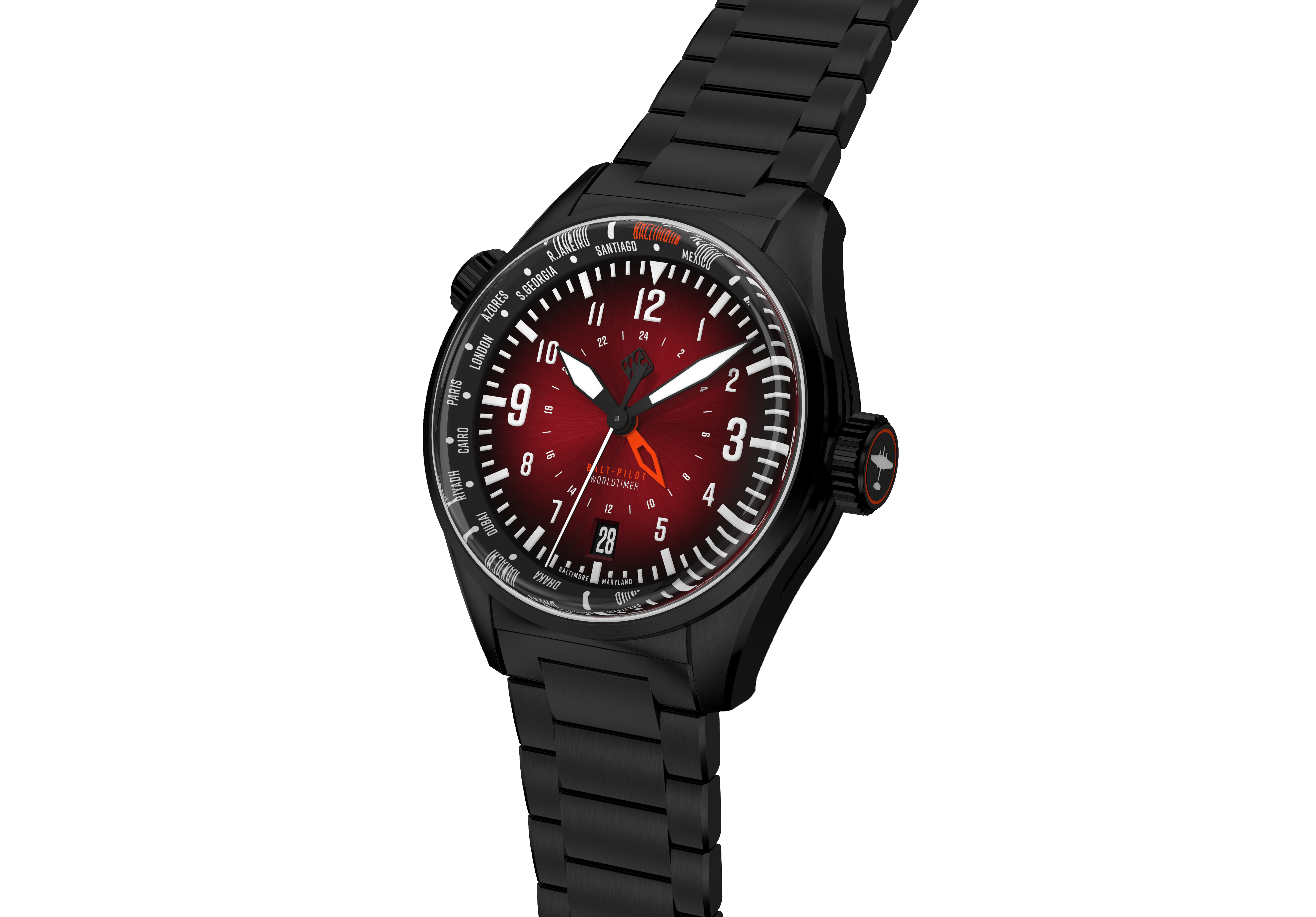 Balt-Pilot Worldtimer DLC Crimson Red – Tsao Baltimore Balt-Pilot Worldtimer DLC Crimson Red – Tsao Baltimore