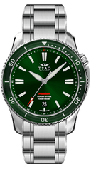 STEEL TORSK-DIVER - EMERALD GREEN Watches Tsao Baltimore DOMED SAPPHIRE STEEL BRACELET