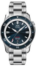 STEEL TORSK-DIVER - MIDNIGHT BLUE Watches Tsao Baltimore DOMED SAPPHIRE STEEL BRACELET