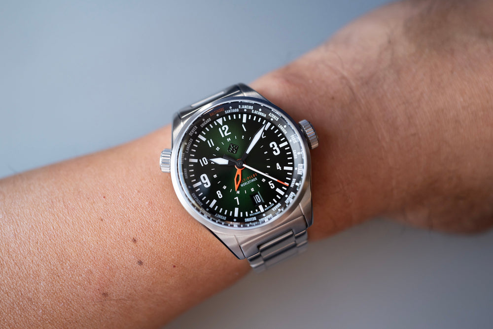 Balt-Pilot Worldtimer Dark Emerald Watches Tsao Baltimore 