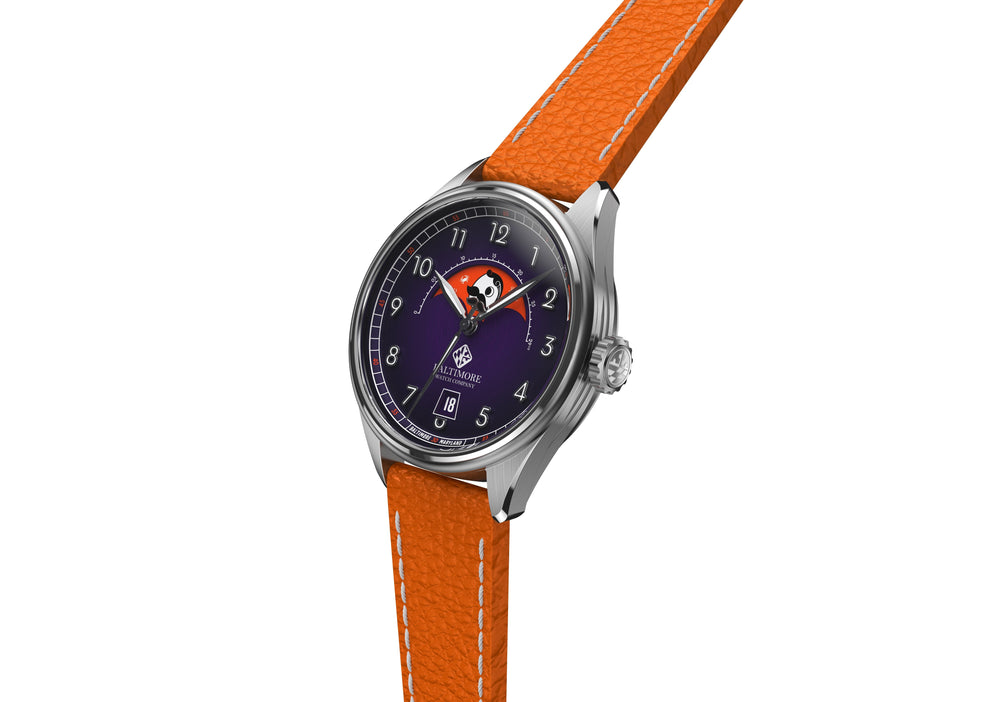 
                  
                    Natty Boh Moon 34 - Raven Purple Tsao Baltimore Orange Leather 
                  
                