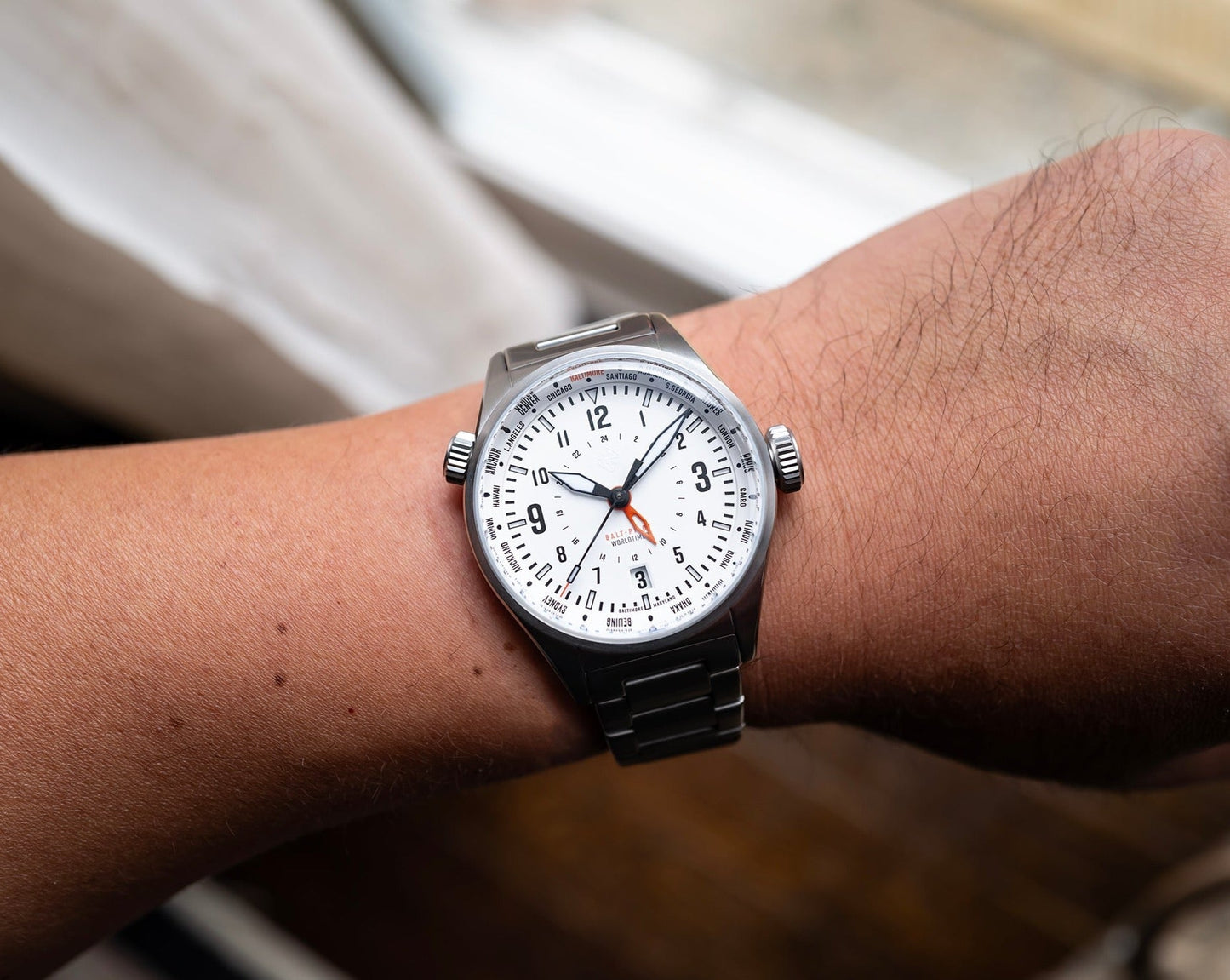 
                  
                    Balt-Pilot Worldtimer Polar White Watches Tsao Baltimore 
                  
                