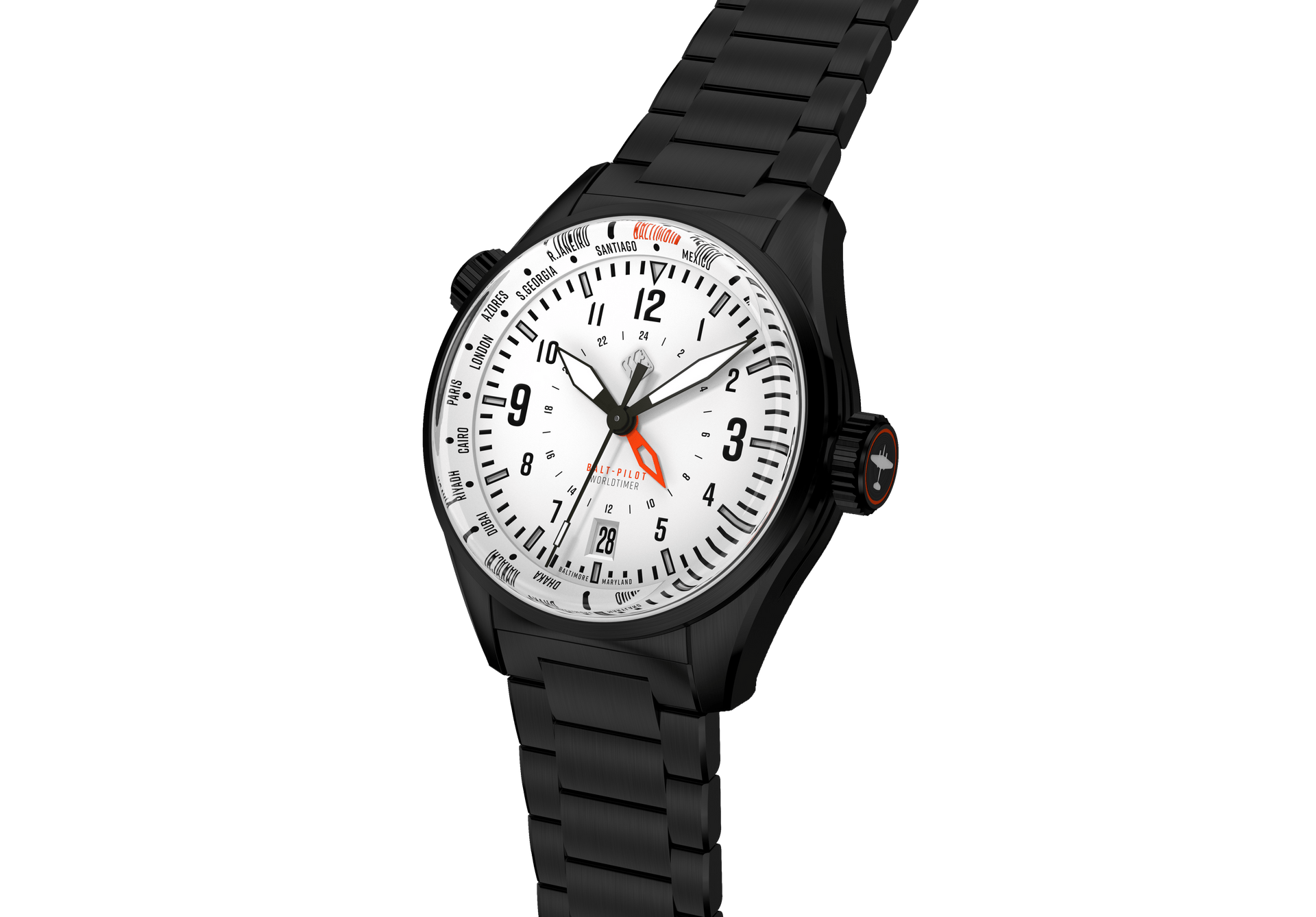 Balt-Pilot Worldtimer DLC Polar White – Tsao Baltimore