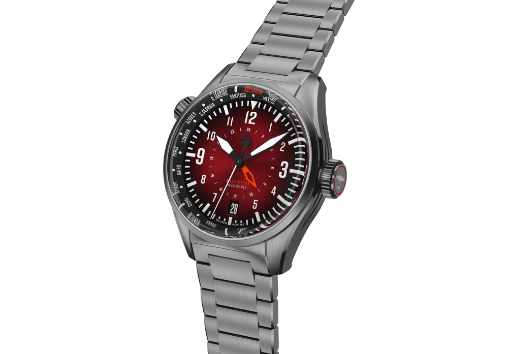 
                  
                    Balt-Pilot Worldtimer Crimson Red Watches Tsao Baltimore 
                  
                