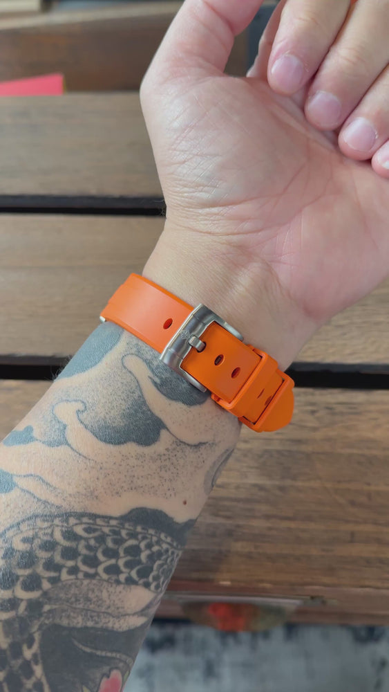 
                  
                    Load and play video in Gallery viewer, FKM Rubber Strap - Orange
                  
                