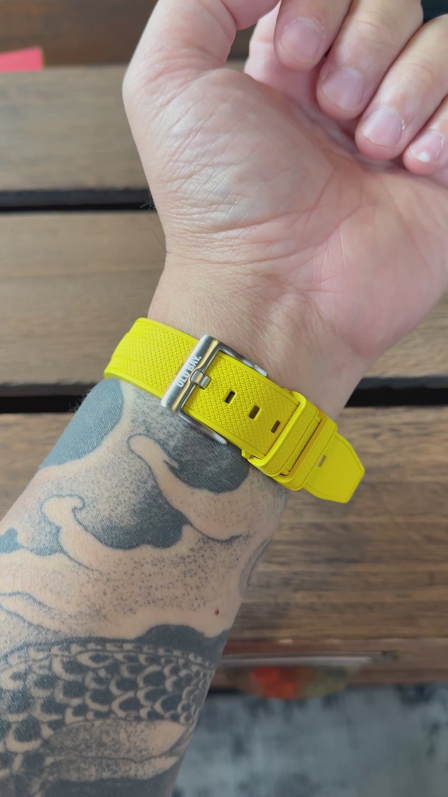 
                  
                    Load and play video in Gallery viewer, FKM Rubber Strap - OLD BAY Yellow
                  
                