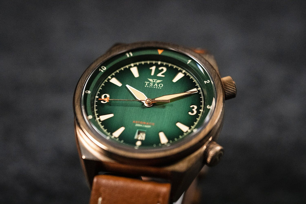 Bronze best sale green watch