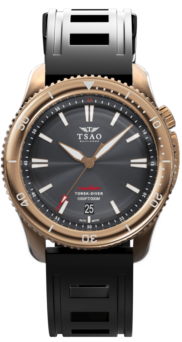 
                  
                    BRONZE TORSK-DIVER - HARBOR GREY Watches Tsao Baltimore DOMED SOLID NATURAL RUBBER 
                  
                