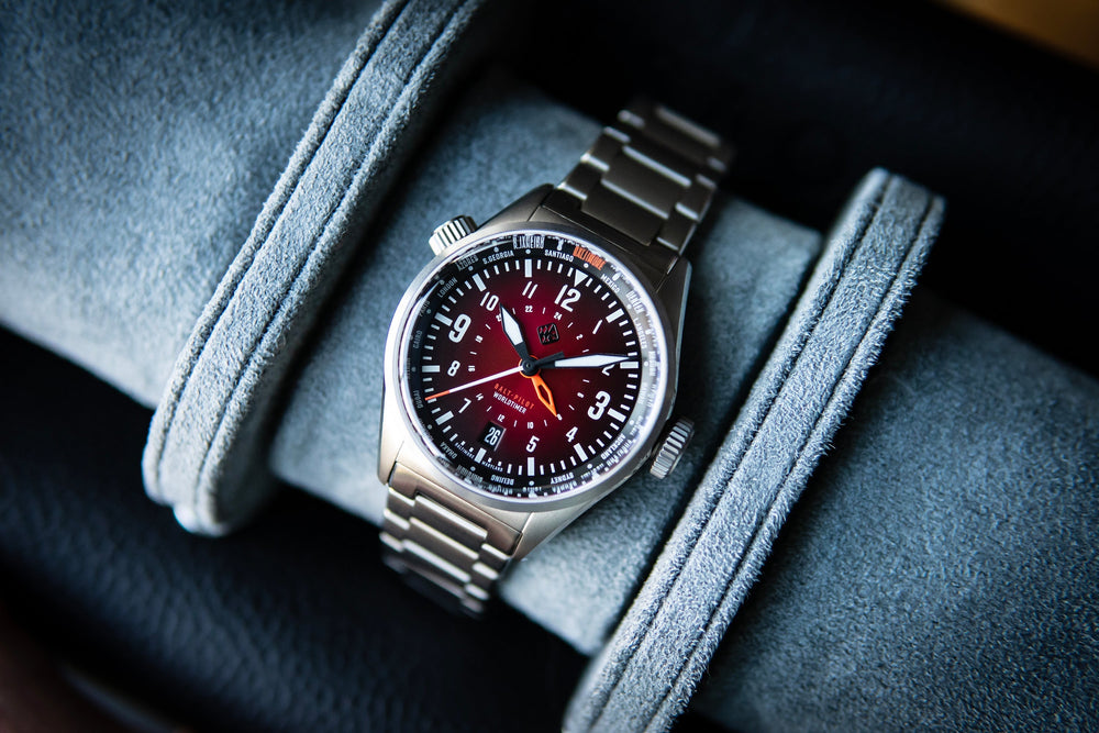 
                  
                    Balt-Pilot Worldtimer Crimson Red Watches Tsao Baltimore 
                  
                