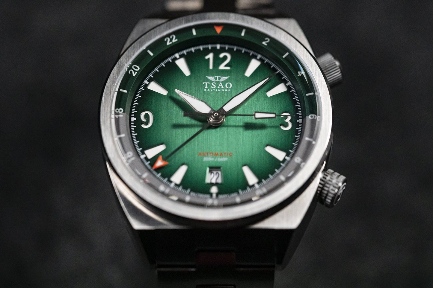LEGACY STEEL GMT - GREEN FUME Watches Tsao Baltimore 