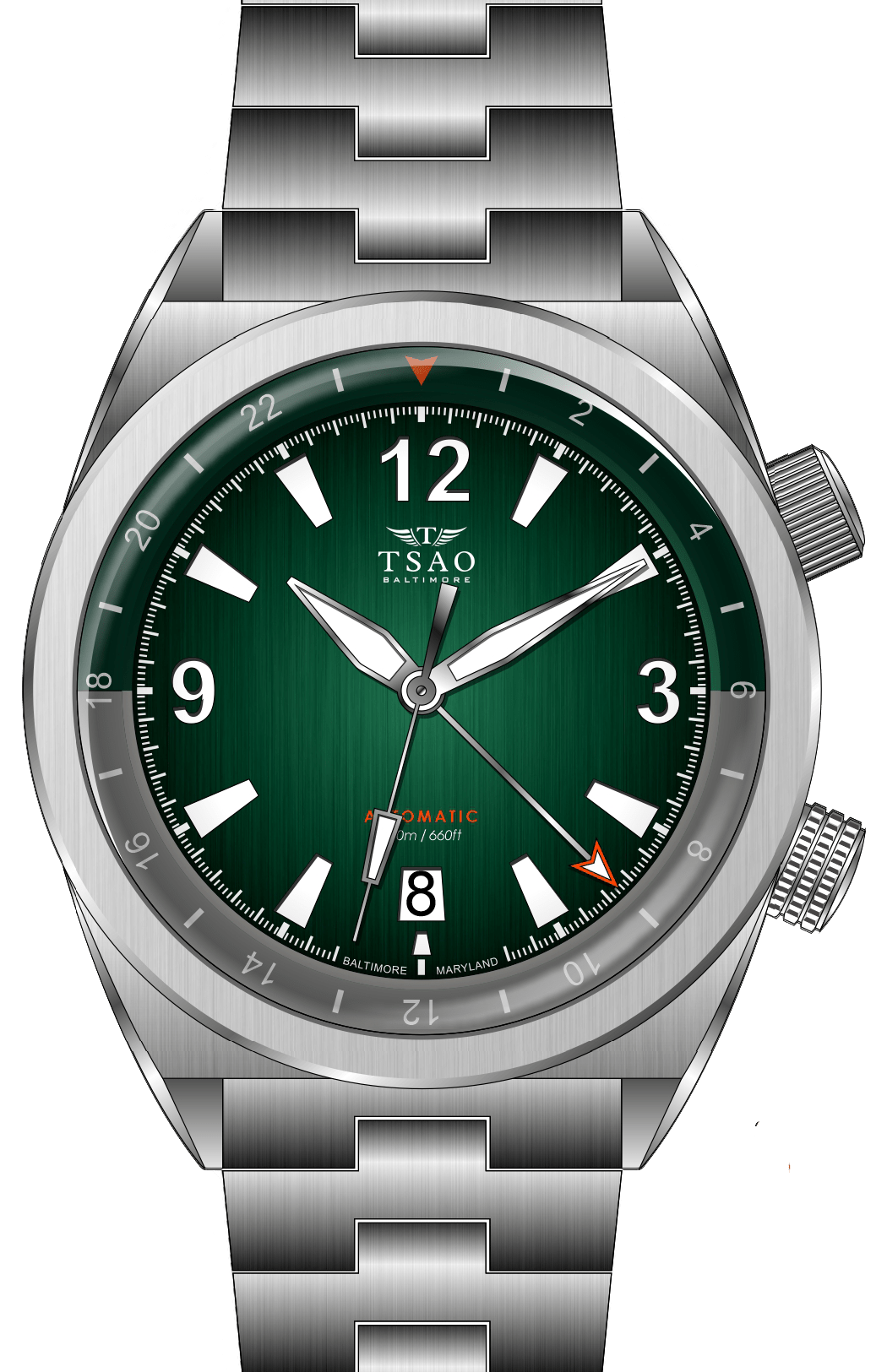 
                  
                    LEGACY STEEL GMT - GREEN FUME Watches Tsao Baltimore 
                  
                