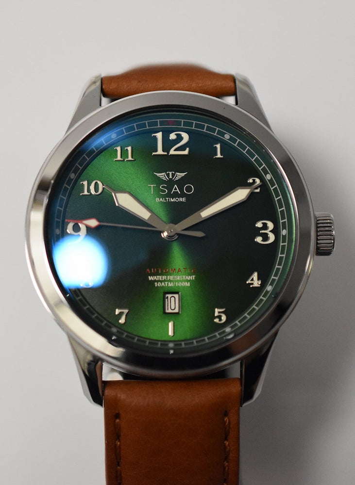 
                  
                    Founders Edition Emerald Sunray Watches Tsao Baltimore Saddle Brown Aged 
                  
                