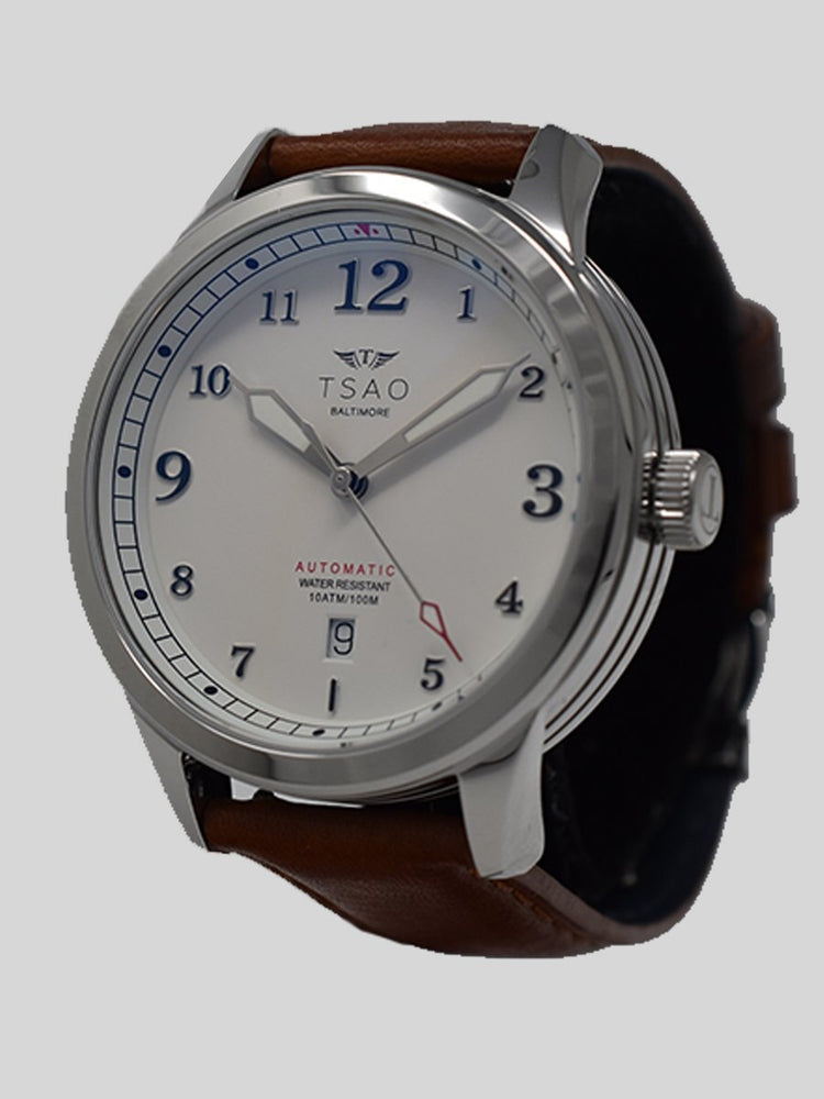 Founders Edition Silver White Watches Tsao Baltimore Saddle Brown Aged 