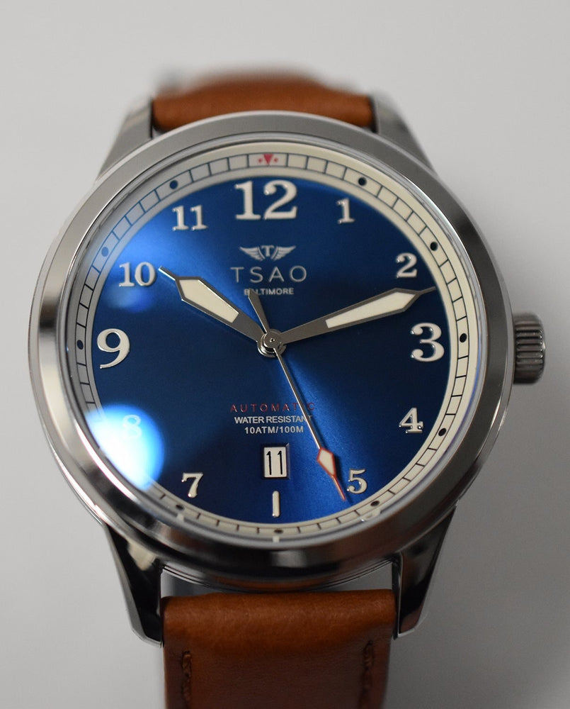
                  
                    Founders Edition Sunray Blue Watches Tsao Baltimore Saddle Brown Aged 
                  
                