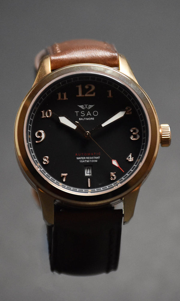 
                  
                    Limited Edition Rose Gold Black Watches Tsao Baltimore Brown Aged 
                  
                
