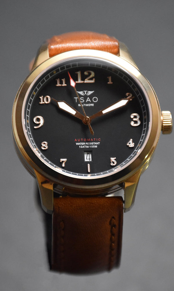 
                  
                    Founders Edition Rose Gold Black Watches Tsao Baltimore Saddle Brown Aged 
                  
                