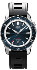 STEEL TORSK-DIVER - MIDNIGHT BLUE Watches Tsao Baltimore DOMED SAPPHIRE NATURAL RUBBER 