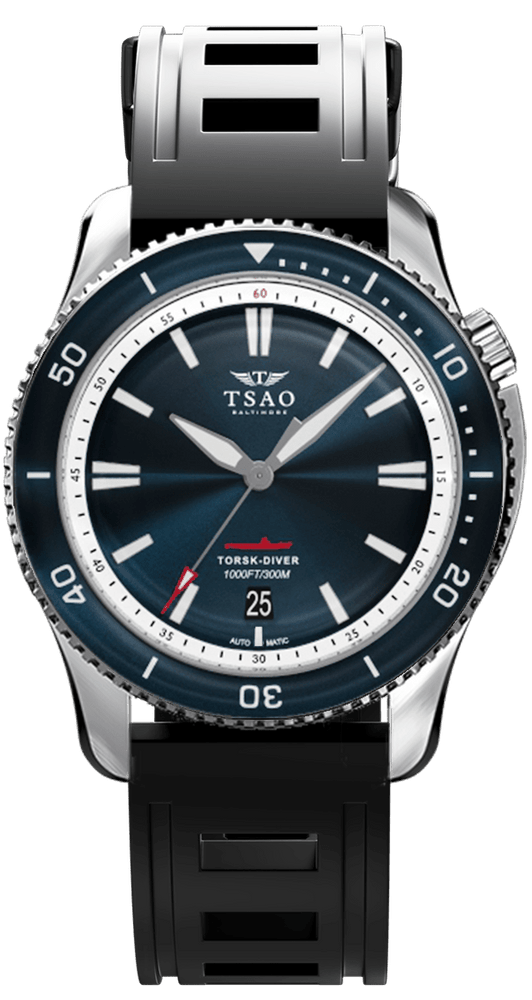 
                  
                    STEEL TORSK-DIVER - MIDNIGHT BLUE Watches Tsao Baltimore DOMED SAPPHIRE NATURAL RUBBER 
                  
                