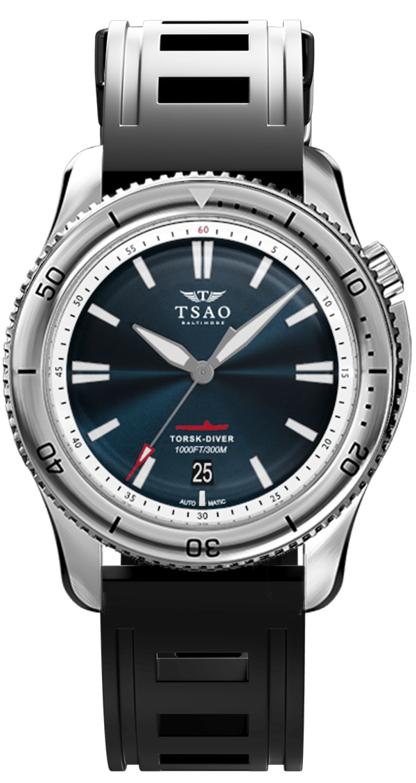 
                  
                    STEEL TORSK-DIVER - MIDNIGHT BLUE Watches Tsao Baltimore DOMED SOLID NATURAL RUBBER 
                  
                