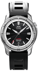 STEEL TORSK-DIVER - SUNRAY BLACK Watches Tsao Baltimore DOMED SOLID NATURAL RUBBER 
